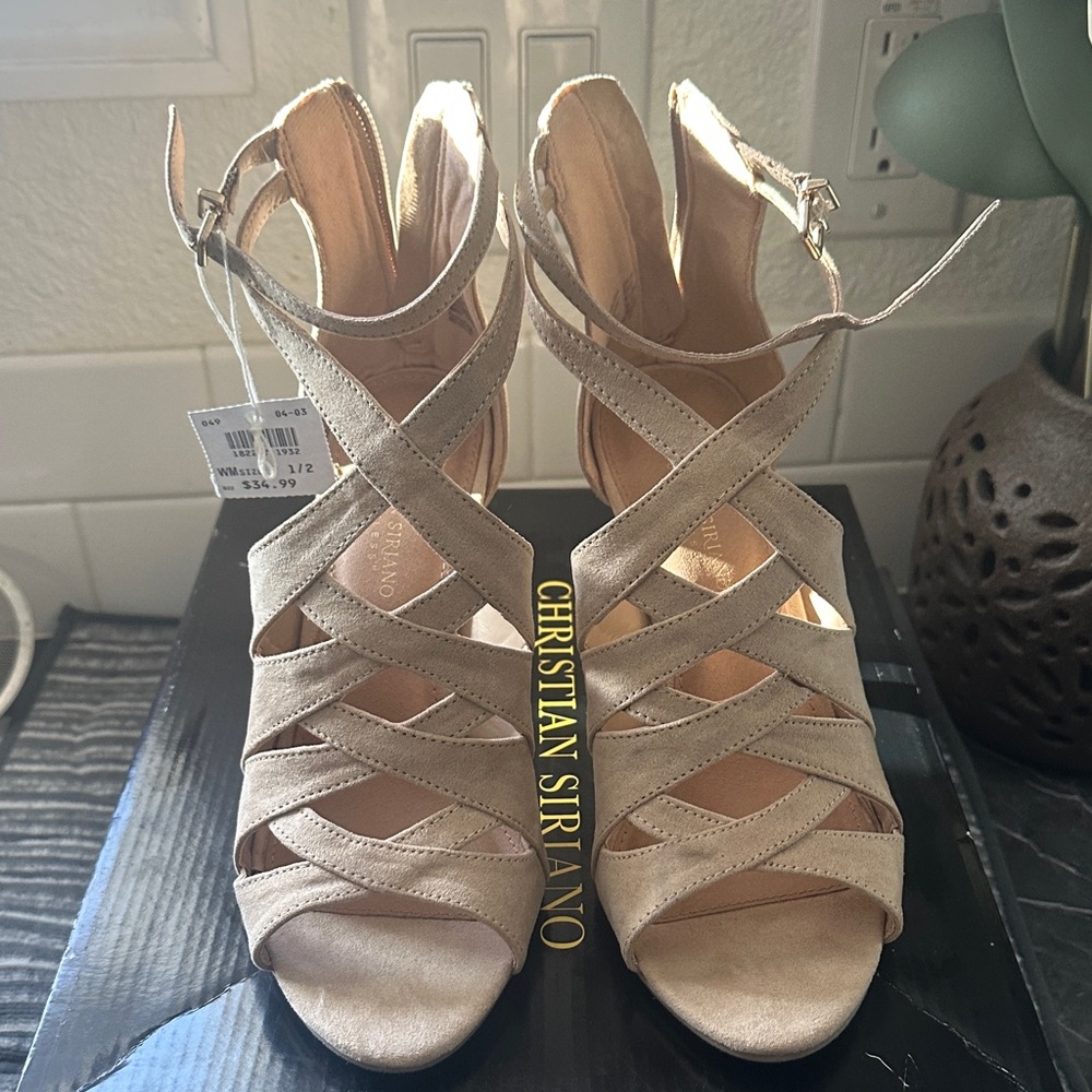 Christian Siriano Women's Nude Strappy Heels
